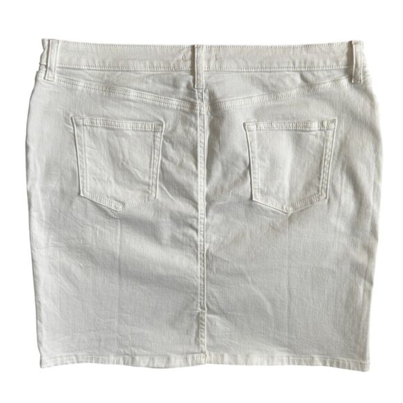 Amazon Essentials Classic 5-Pocket Denim Skirt White Stretch Above Knee Size 16 - Picture 5 of 10